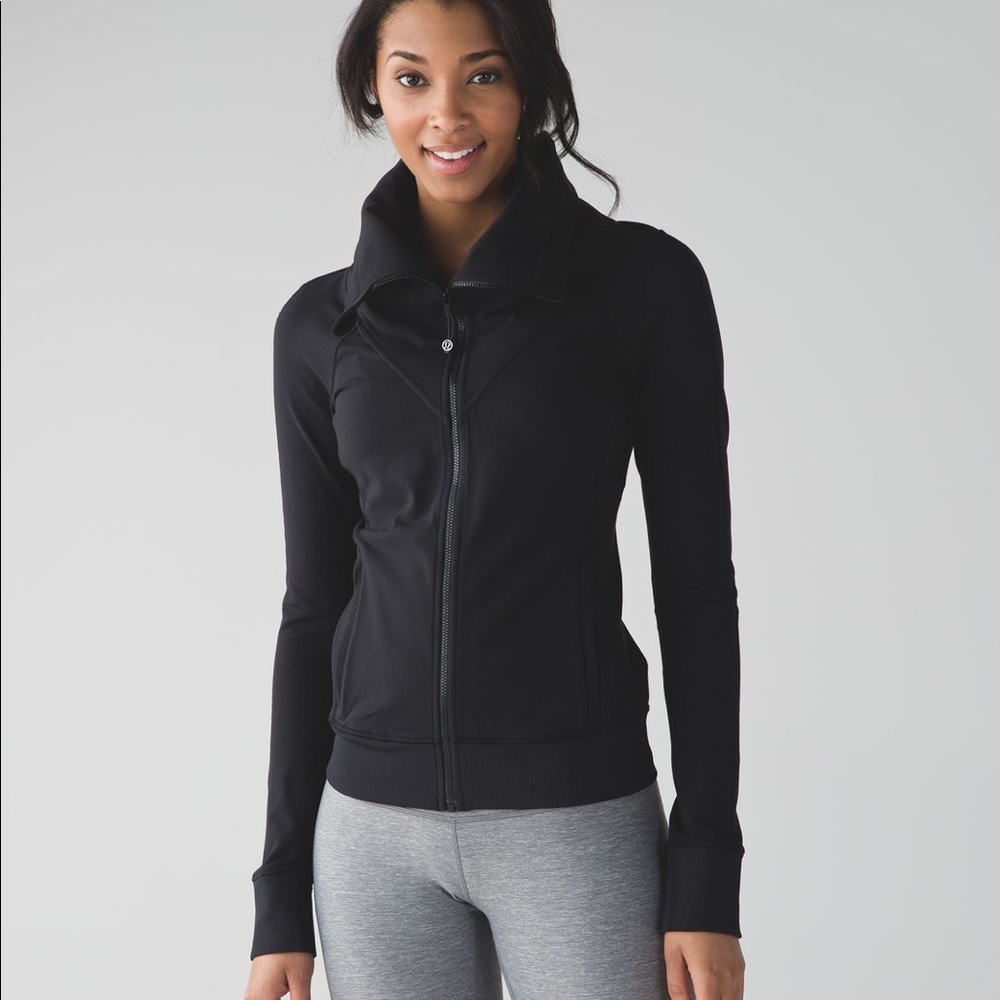 LULULEMON black full zip up lined athletic running jacket